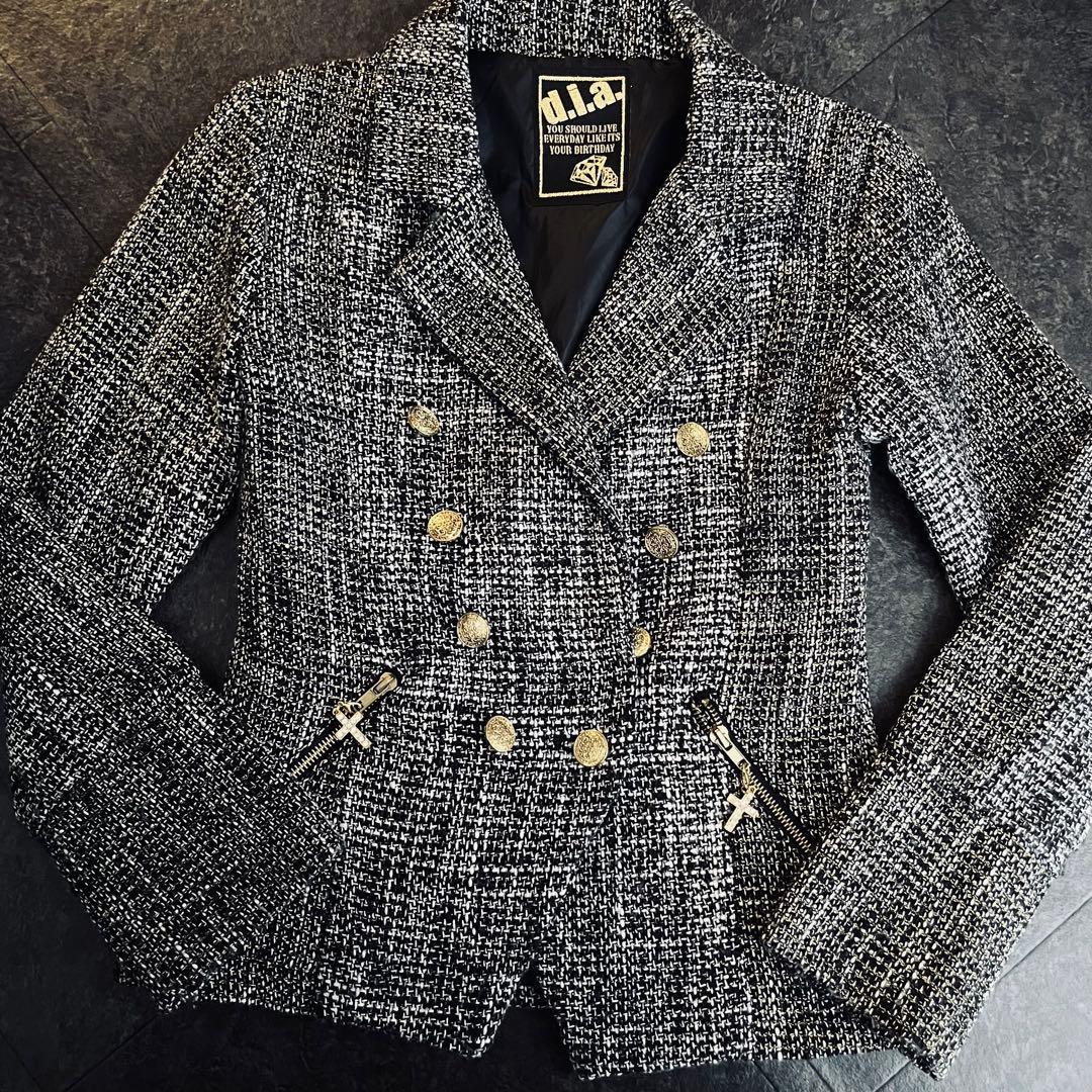 【平成ギャル】【希少】 d.i.a. ギャル系チャーム付きツイードジャケット