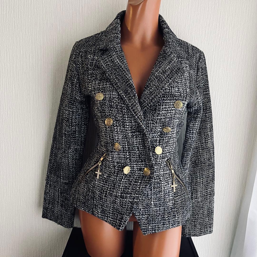 【平成ギャル】【希少】 d.i.a. ギャル系チャーム付きツイードジャケット