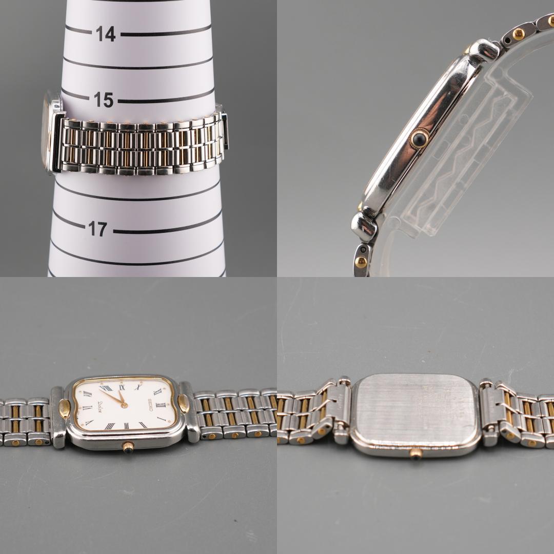 稼働 SEIKO DOLCE スクエア ローマ文字 腕時計 新品電池 クォーツ