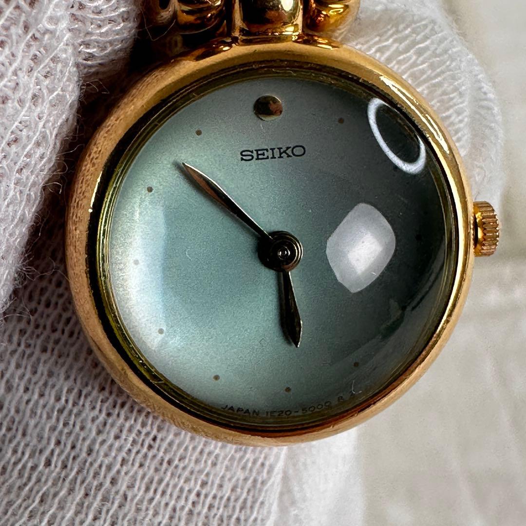 極希少 SEIKO 1E20-2000 チェーン腕時計 稼動品 ゴールド