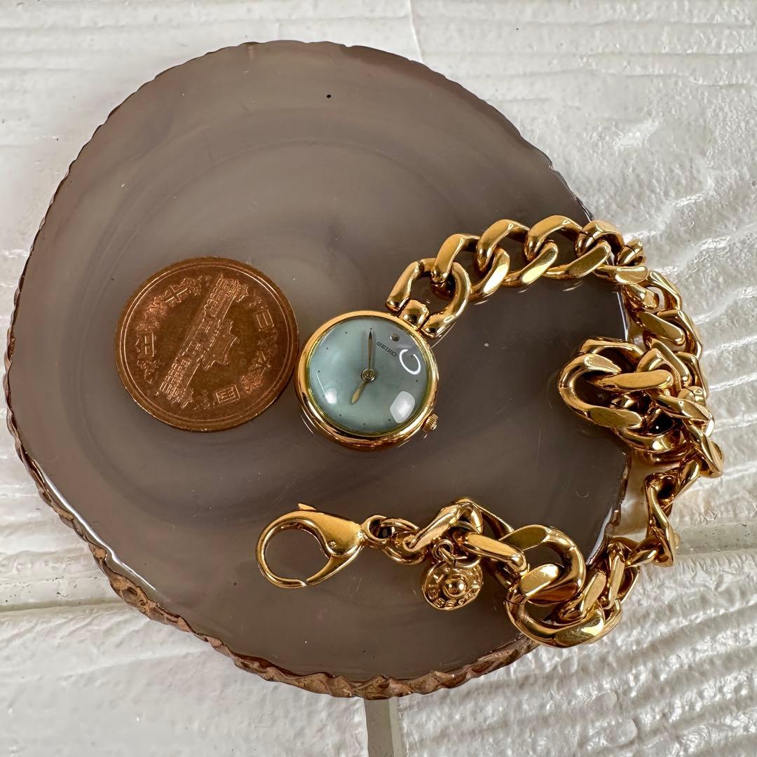 極希少 SEIKO 1E20-2000 チェーン腕時計 稼動品 ゴールド