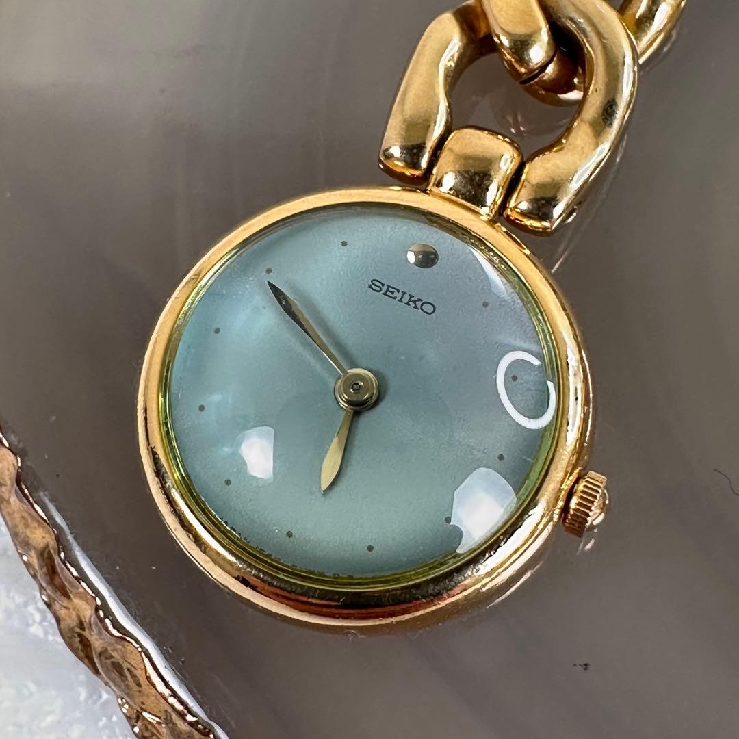 極希少 SEIKO 1E20-2000 チェーン腕時計 稼動品 ゴールド