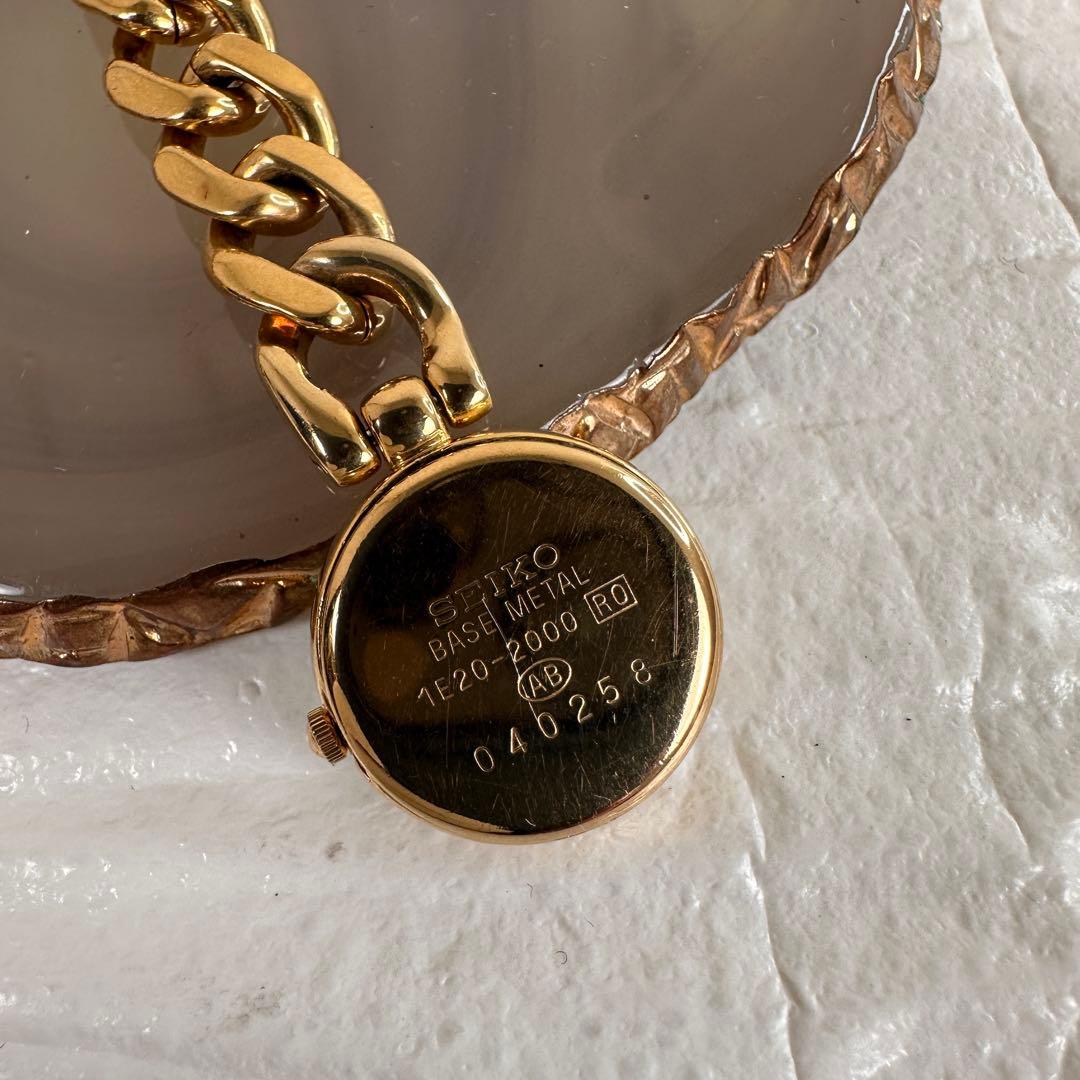 極希少 SEIKO 1E20-2000 チェーン腕時計 稼動品 ゴールド