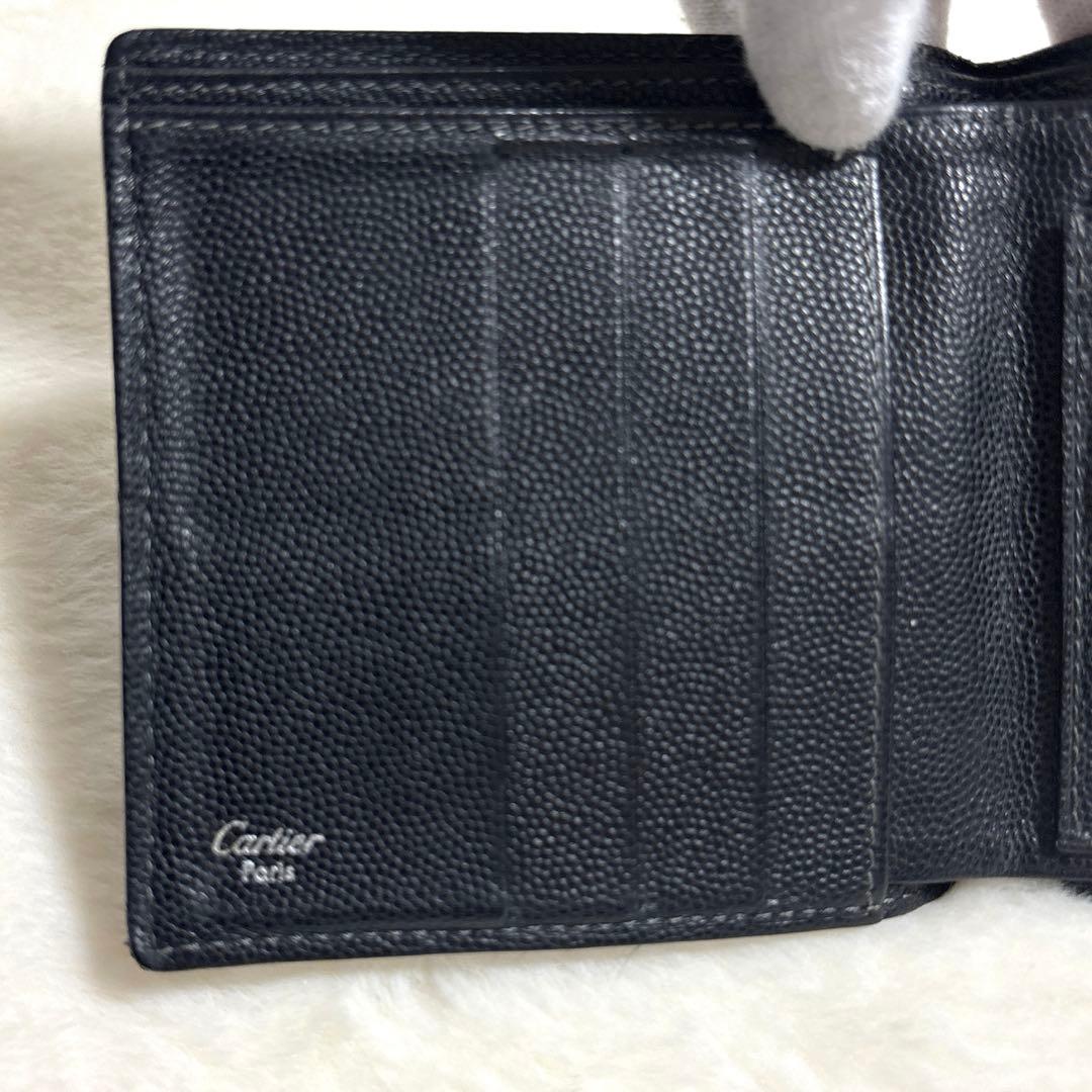 Cartier カルティエ　サントス 二つ折り財布　ロゴプレート