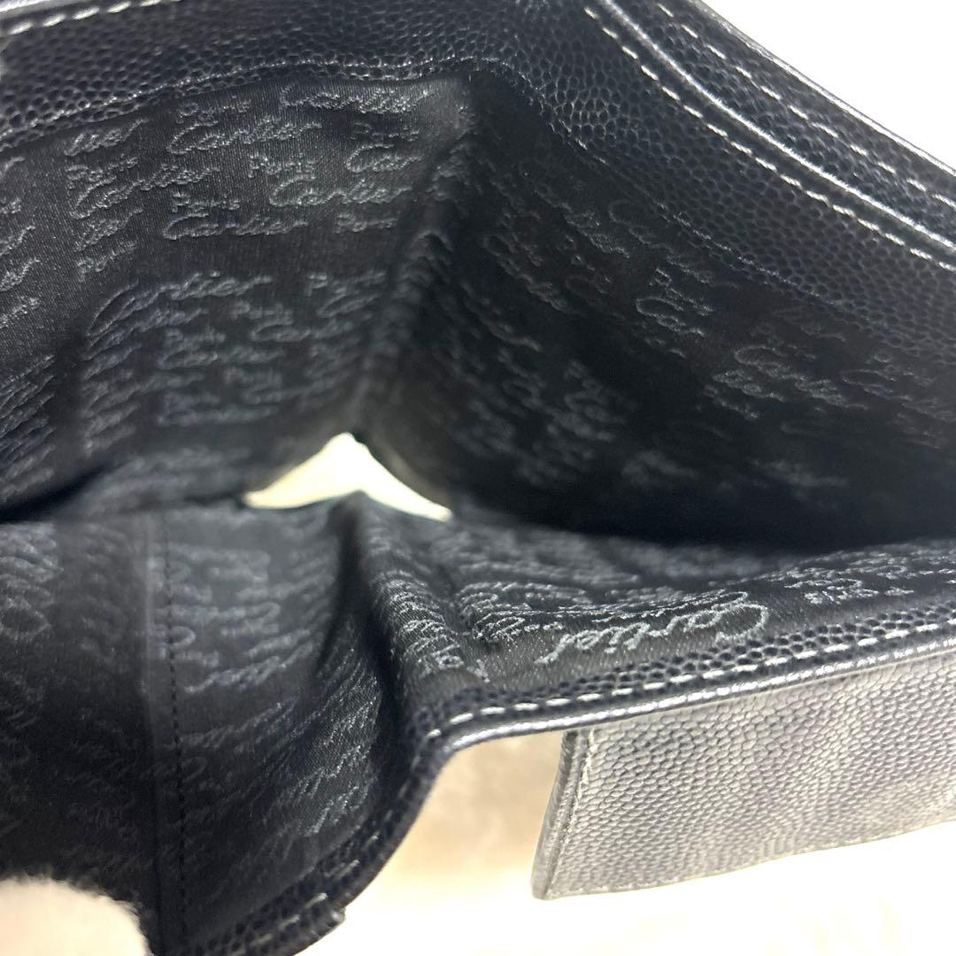 Cartier カルティエ　サントス 二つ折り財布　ロゴプレート