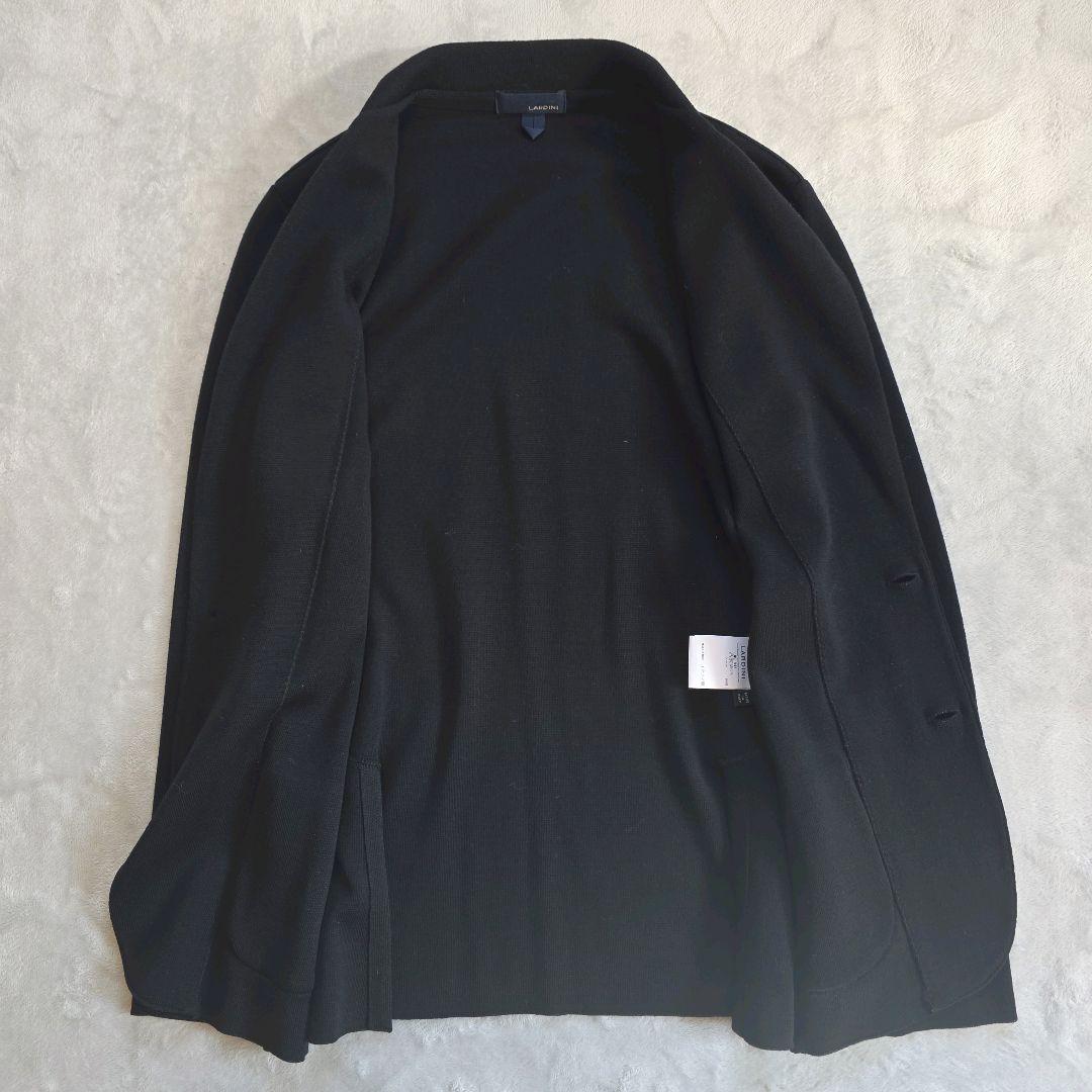 LARDINI ラルディーニ ニットジャケット XL ブラック サイドベンツ