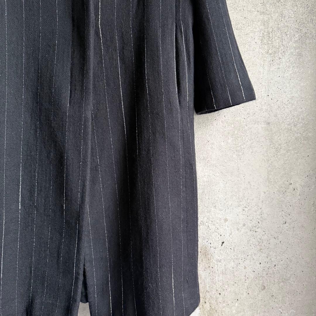 イタリア製　ジャンフランコフェレ　ウールコート　チェスターコート　ピンストライプ