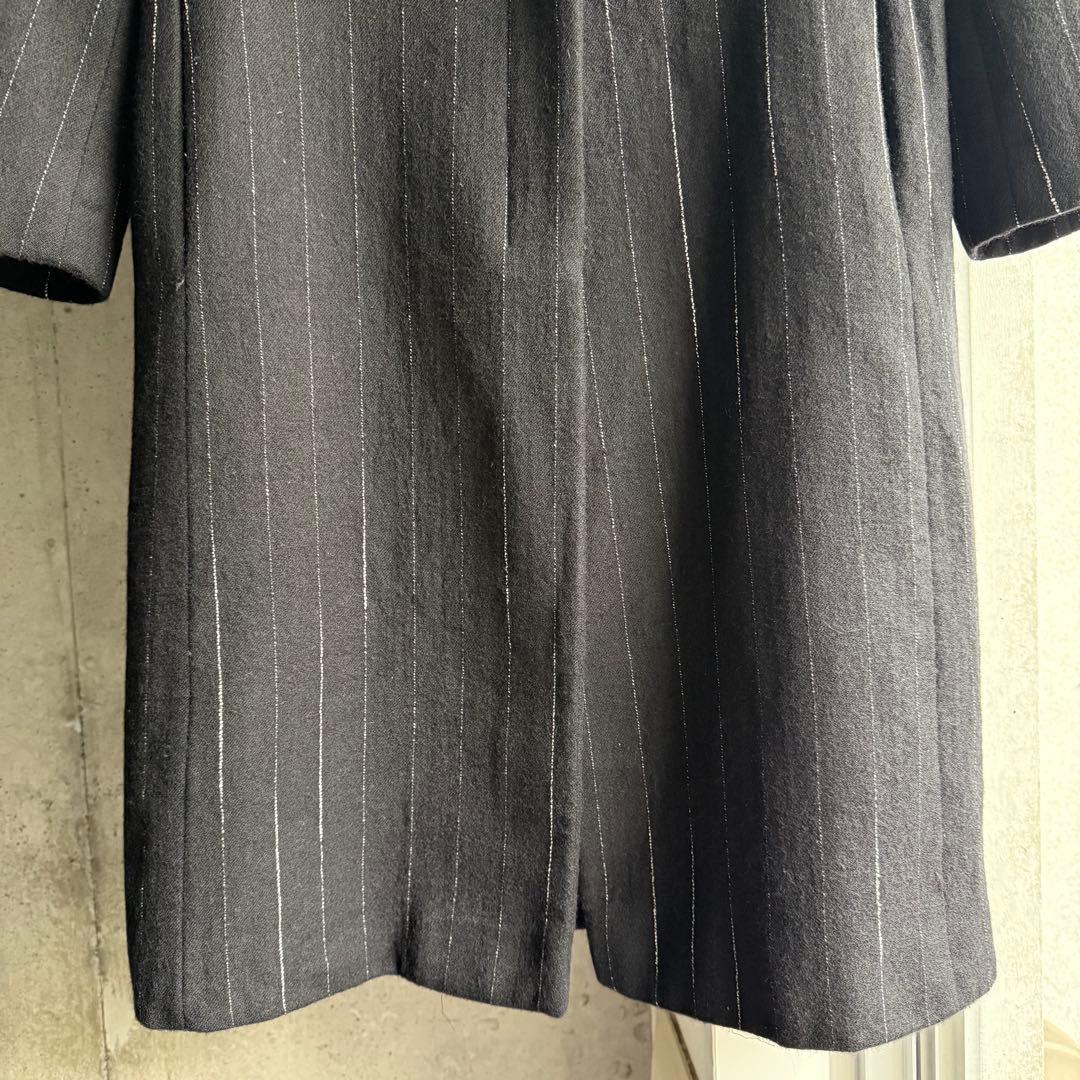 イタリア製　ジャンフランコフェレ　ウールコート　チェスターコート　ピンストライプ