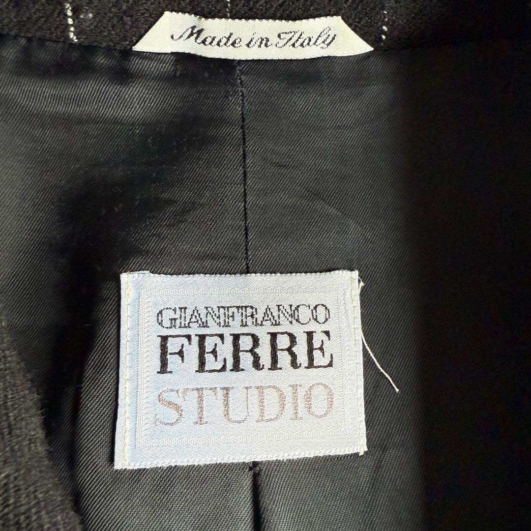 イタリア製　ジャンフランコフェレ　ウールコート　チェスターコート　ピンストライプ