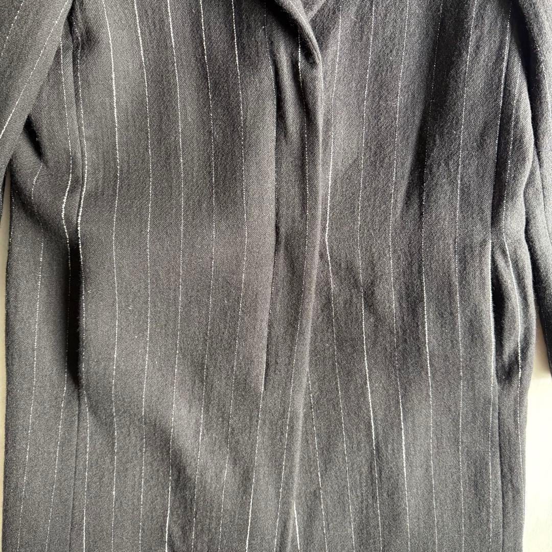 イタリア製　ジャンフランコフェレ　ウールコート　チェスターコート　ピンストライプ