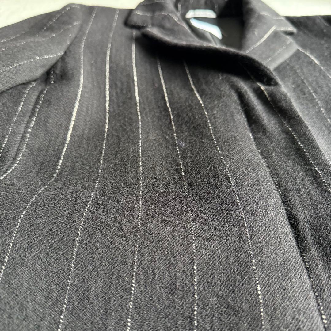 イタリア製　ジャンフランコフェレ　ウールコート　チェスターコート　ピンストライプ