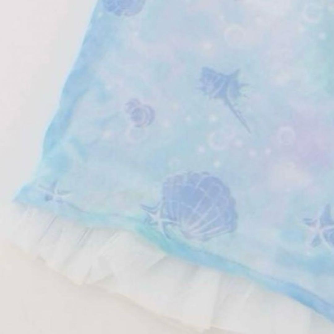 メゾピアノ シェル柄シフォン　肩開きワンピース　130