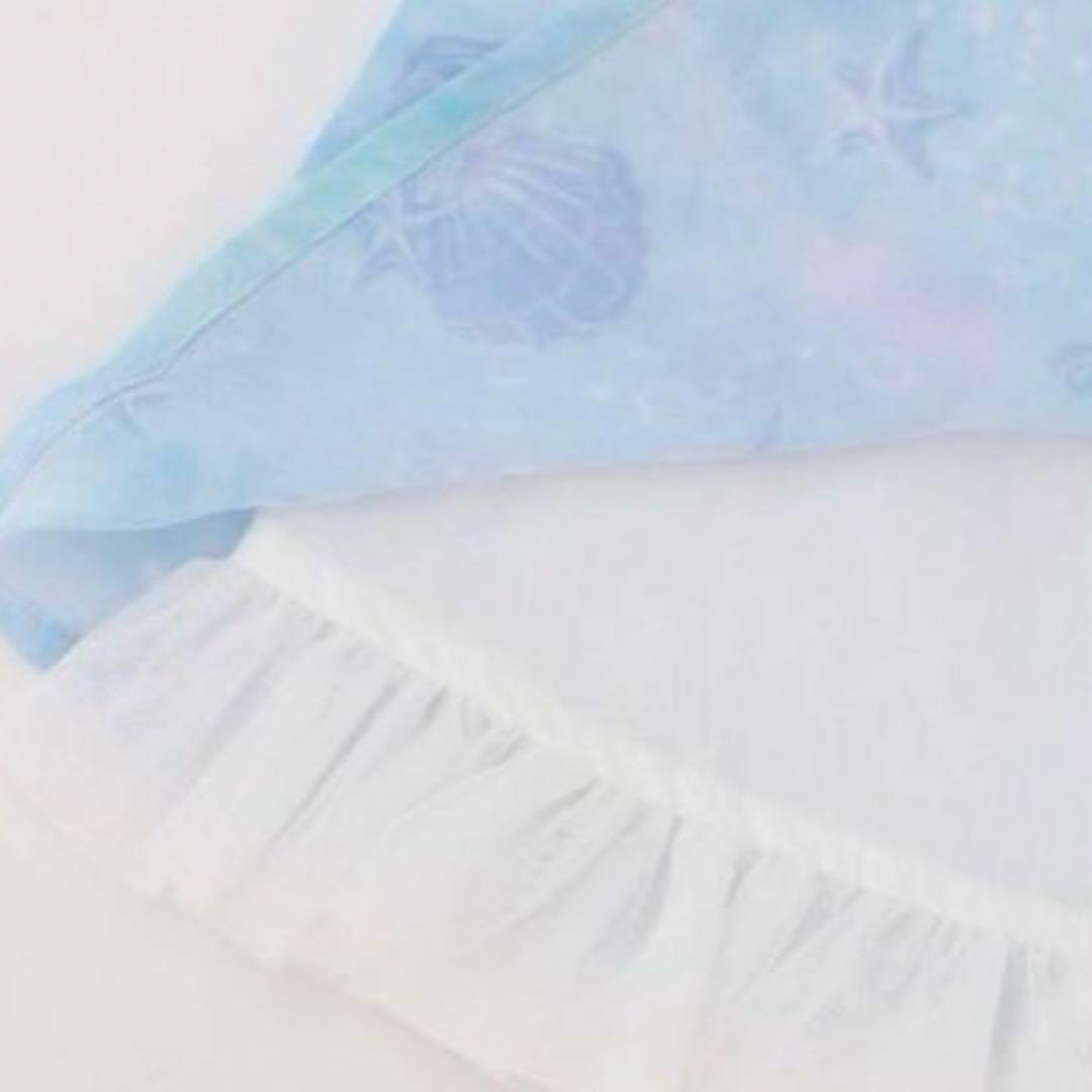 メゾピアノ シェル柄シフォン　肩開きワンピース　130