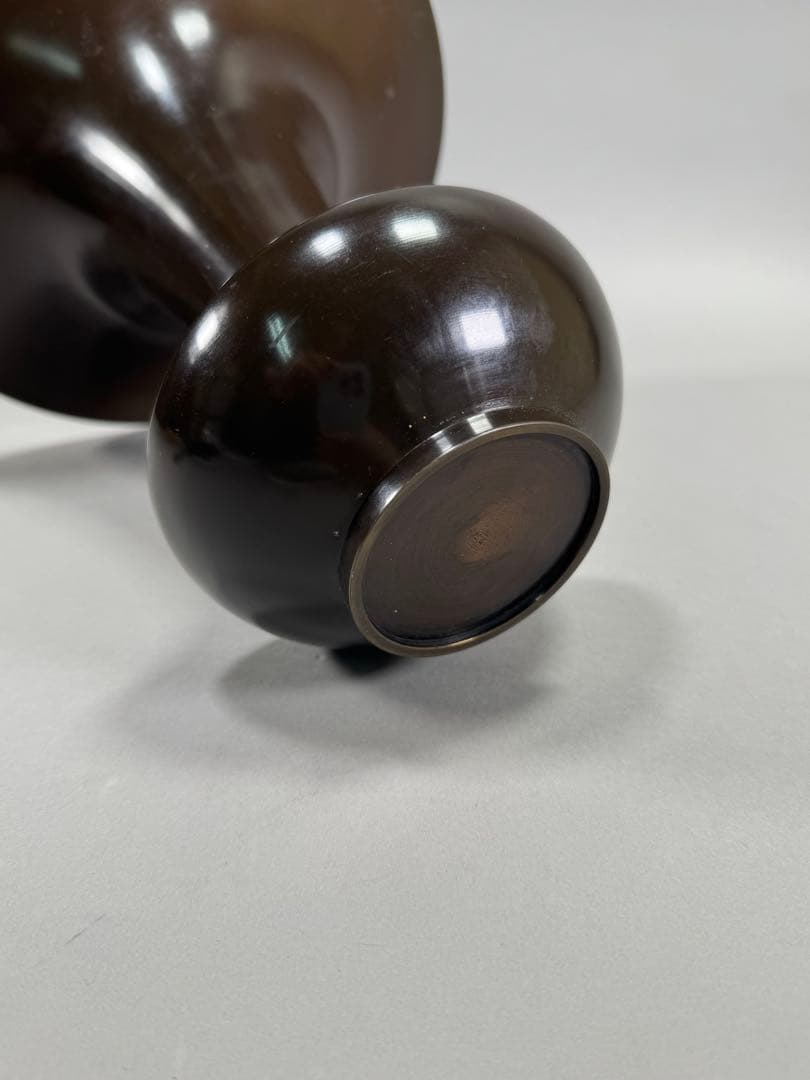 銅花器　いけばな　池坊　立花　古流　小原流　華道具　花瓶　在銘