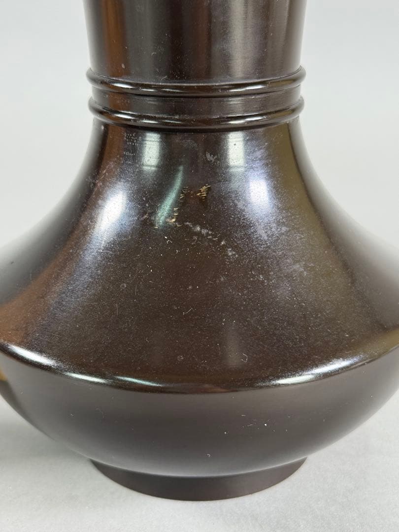 銅花器　いけばな　池坊　立花　古流　小原流　華道具　花瓶　在銘