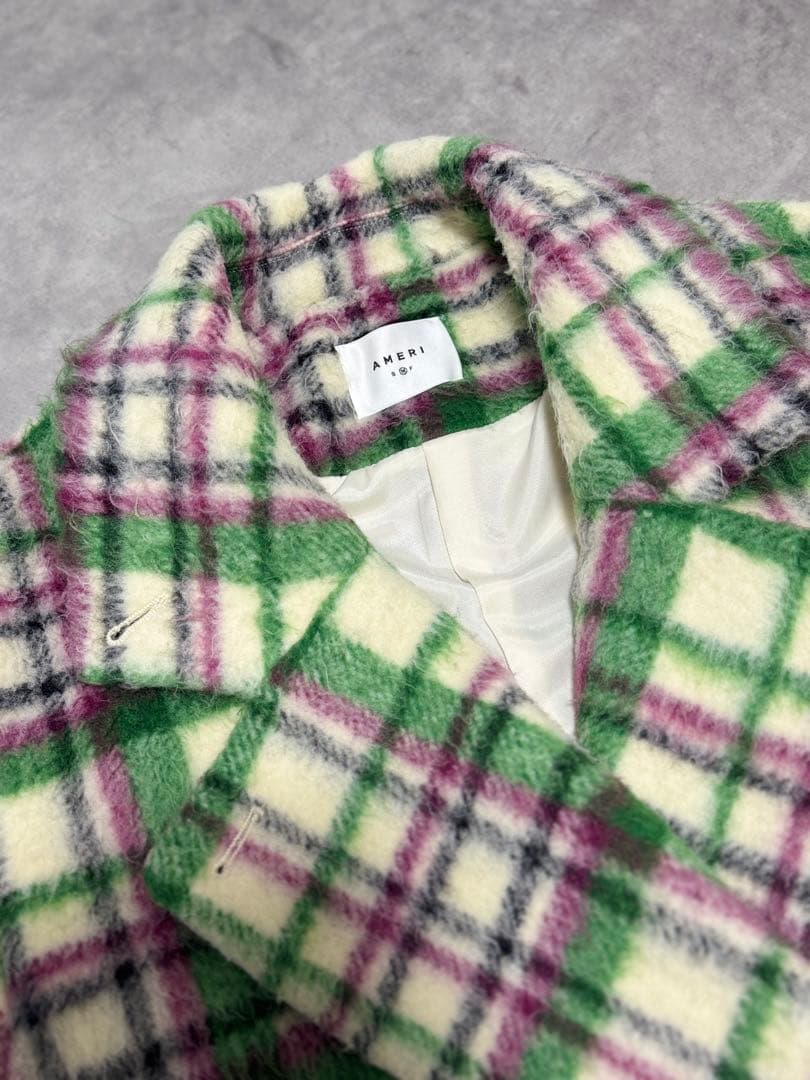 ADORABLE SHAGGY CHECK COAT 佐藤栞里さん着用 M