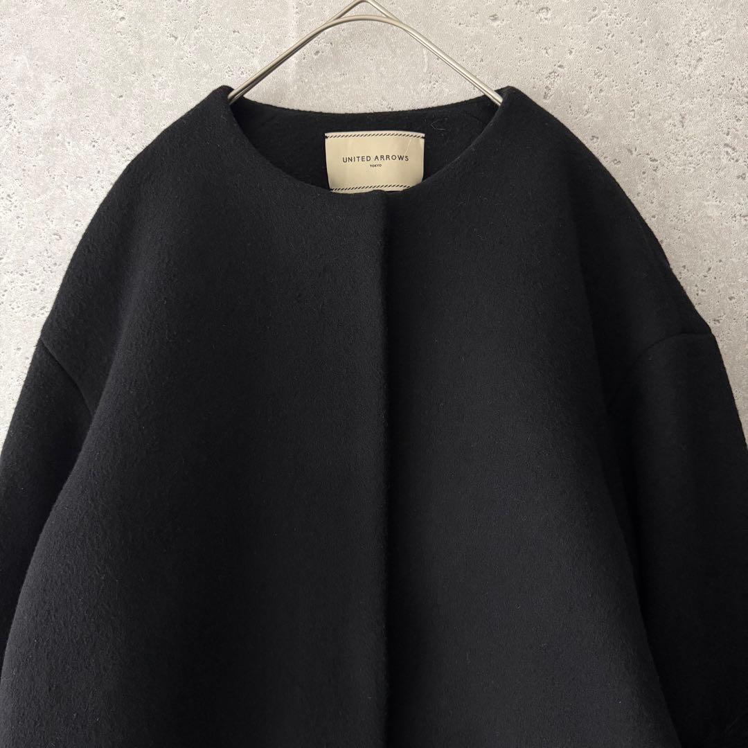 UNITED ARROWS UBCS ファースリーブノーカラーコート　36