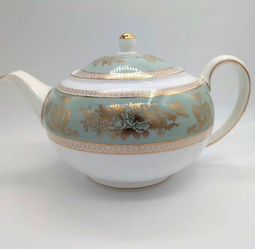 ぎゅな☺︎　コロンビアセージグリーン　ポット・皿・クリーマー　3点セット