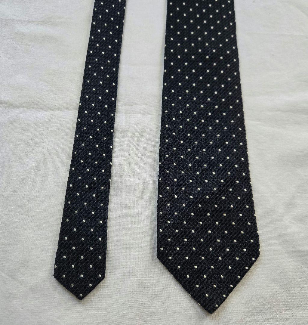 yanko様売約済　drakes ネイビーシルク ドット柄　ネクタイ