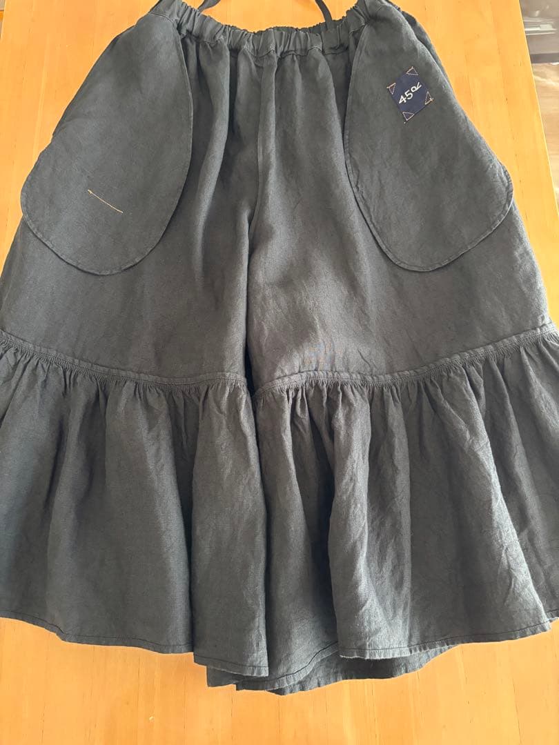 【新品】45R インド度詰リネンの ラッパー キュロット パンツ / 完売色