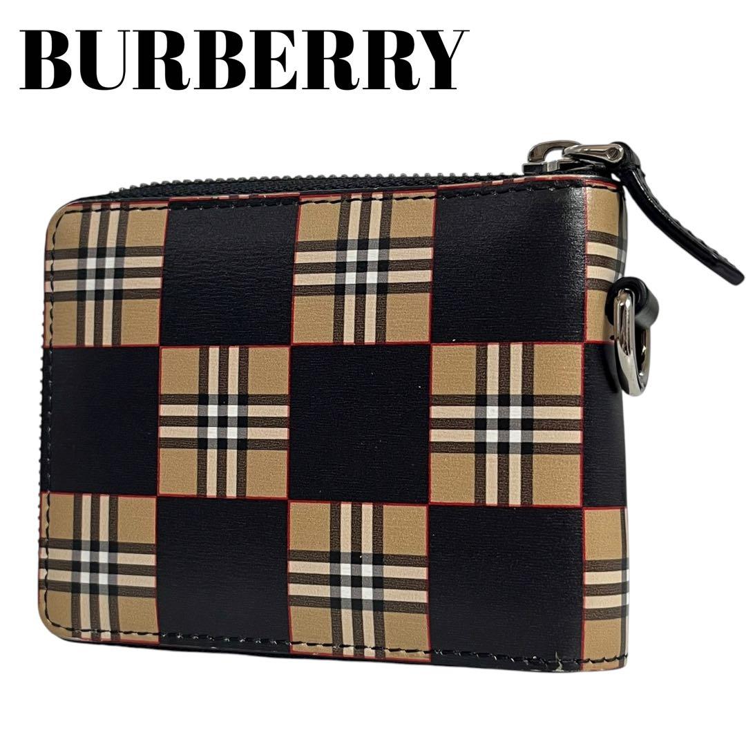 希少✨バーバリー 二つ折り財布 ダニエルズ ノバチェック レザー ブラック