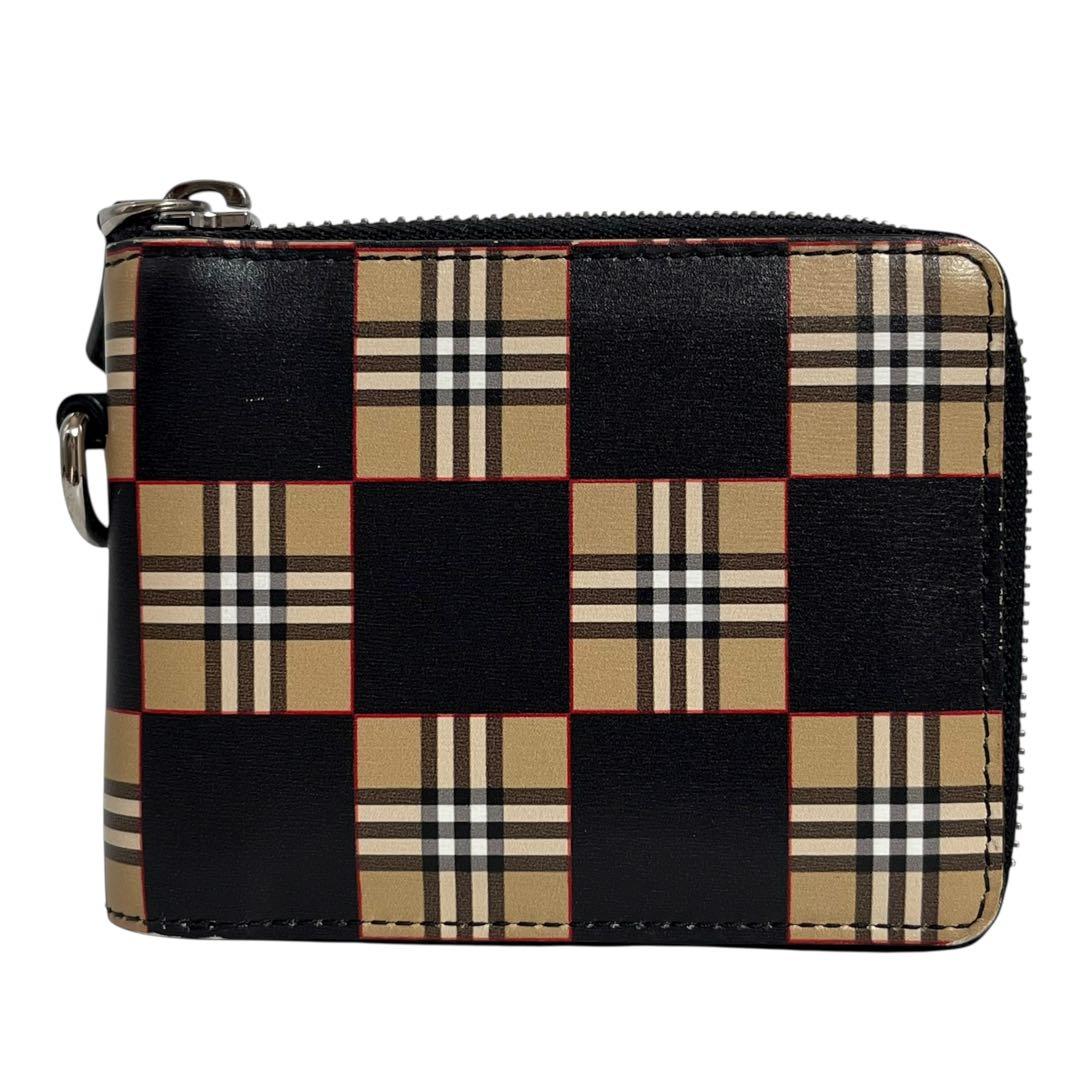 希少✨バーバリー 二つ折り財布 ダニエルズ ノバチェック レザー ブラック