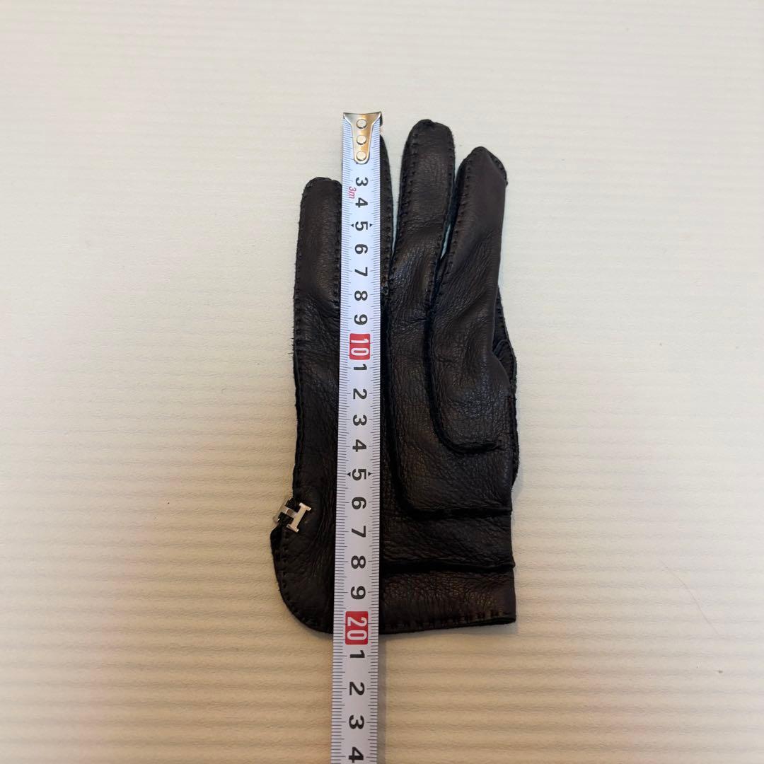 エルメス　ダークブラウン レザー手袋