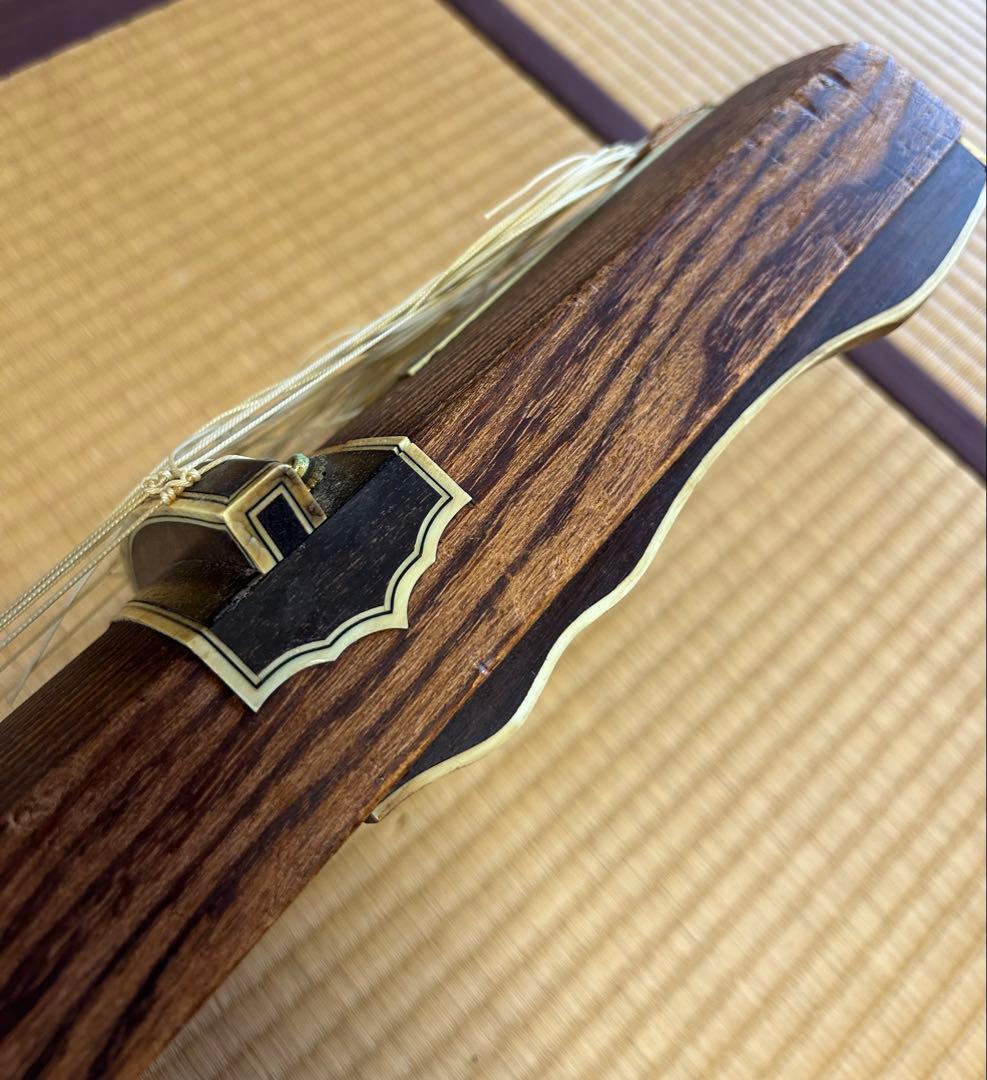 送料無料　木製筝 13本弦 和柄カバー付き