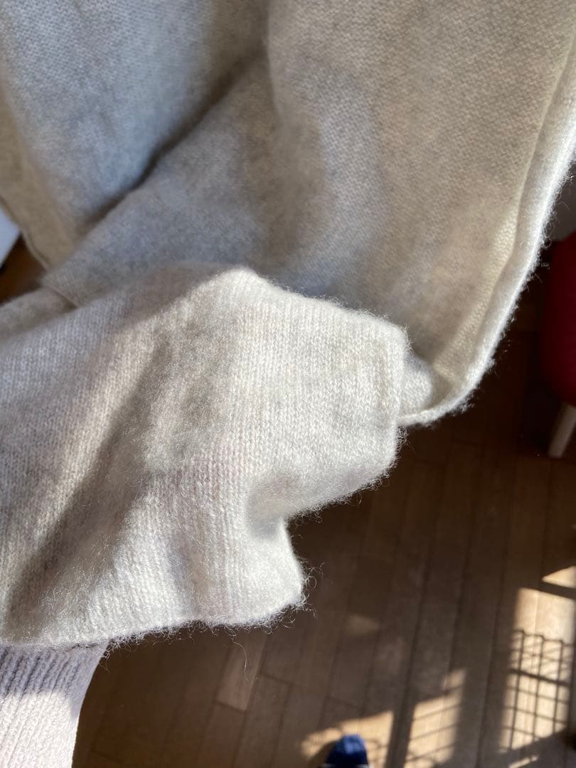 evam eva カシミア100% マフラー　ライトグレー