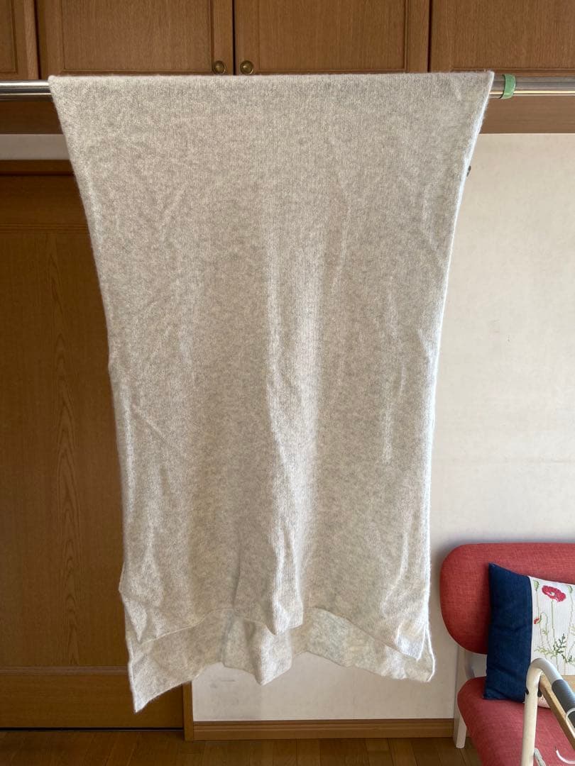 evam eva カシミア100% マフラー　ライトグレー