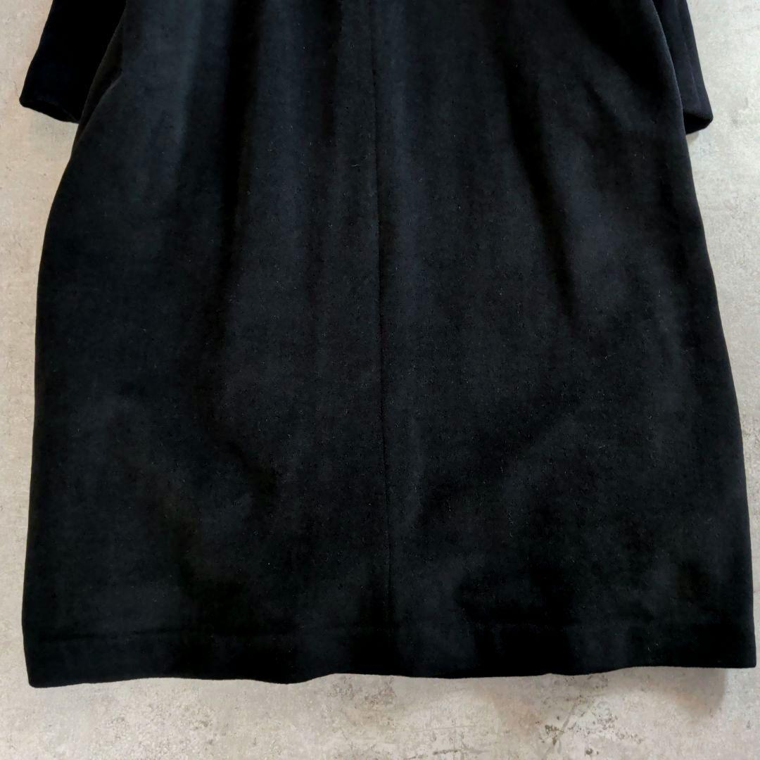 LILA SAGA FOXファー ウール　アンゴラ　ロングコート 黒 サイズ11