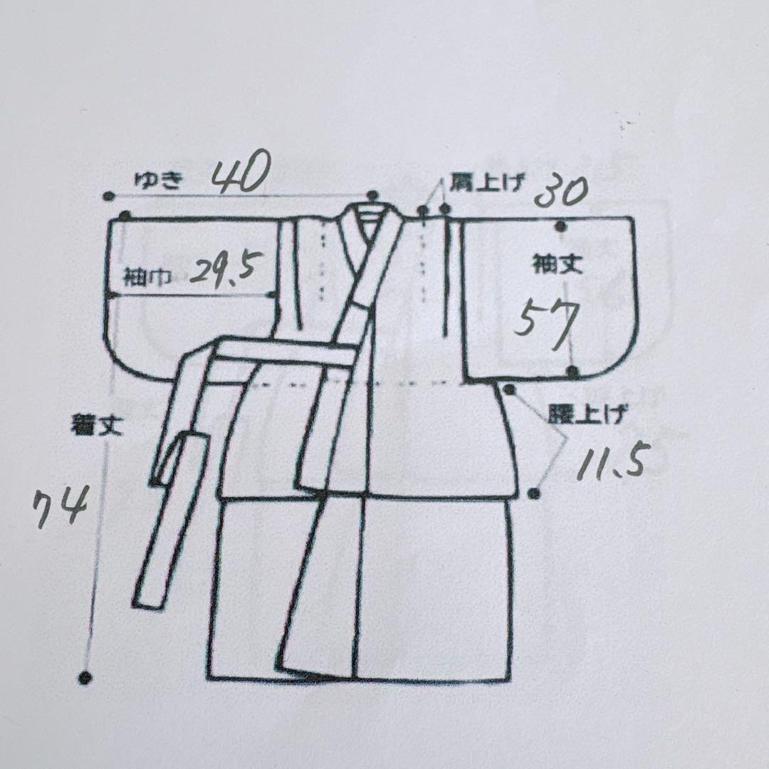 フルセット　七五三３歳女の子　きもの　しぼり被布　赤金刺繍　産着リメイク7046