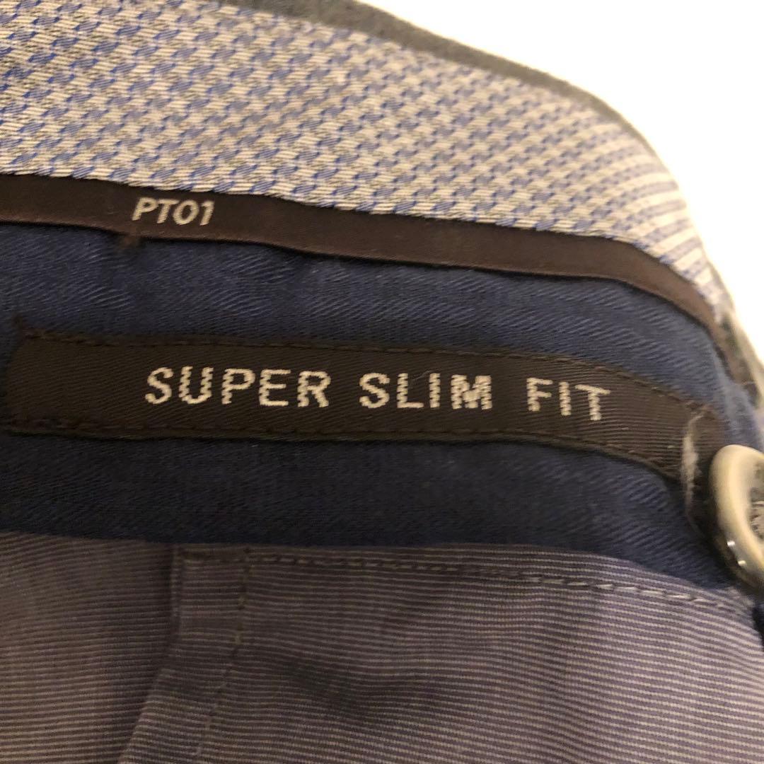 PT01 スーパースリムフィット　グレーチェック