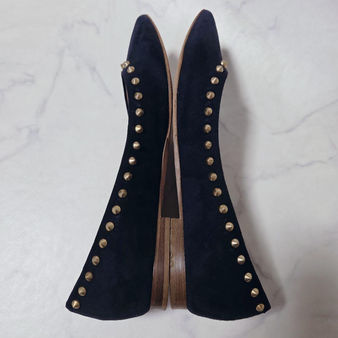 美品✨ペリーコ PELLICO スタッズ スエード パンプス ネイビー 24.5