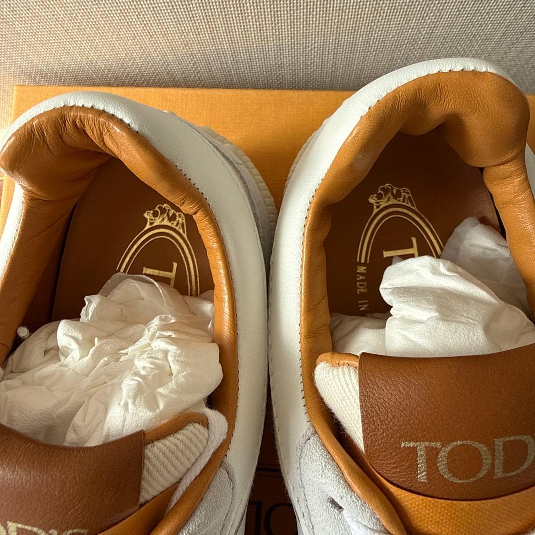 ラスト1点　TOD'Sレザースニーカー ホワイト/ブラウン　36新品