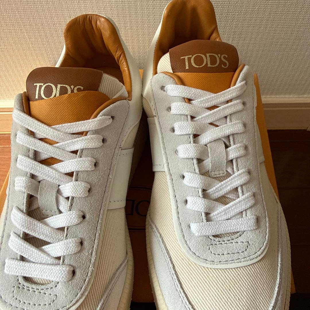 ラスト1点　TOD'Sレザースニーカー ホワイト/ブラウン　36新品