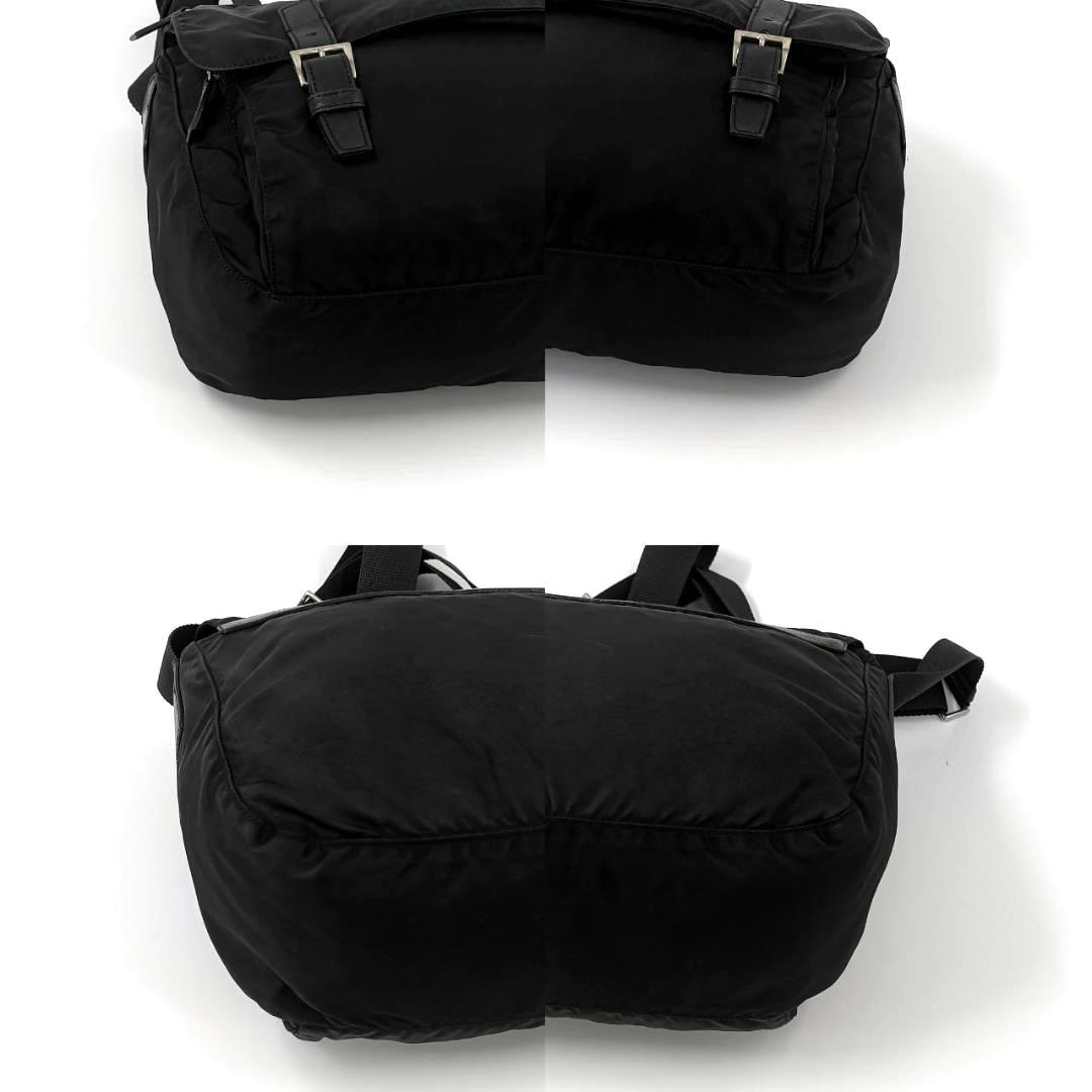 人気✨プラダ　ショルダーバッグ　メッセンジャー　三角ロゴ　ナイロン　レザー　黒