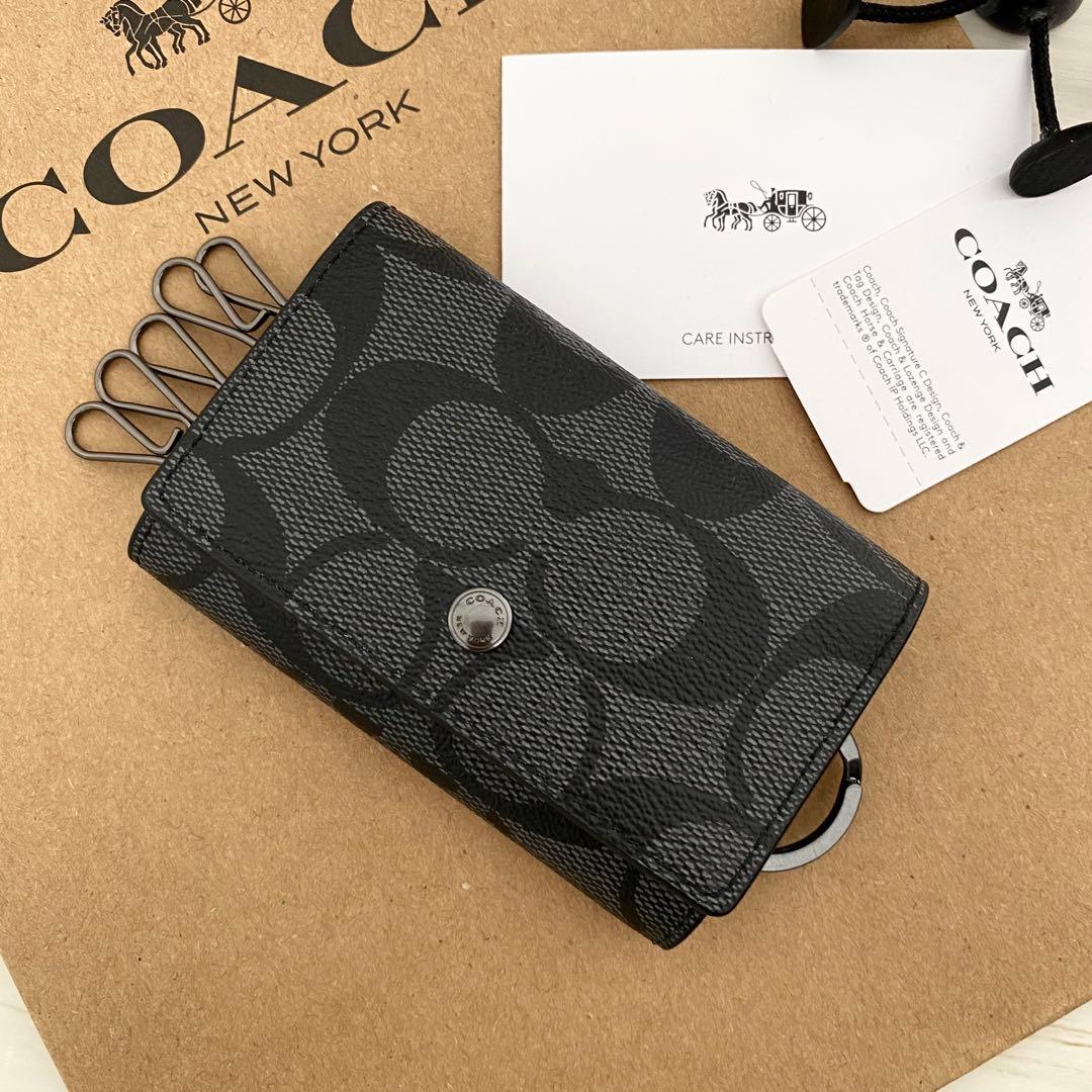 新品 COACH コーチ キーケース ブラック キーケース
