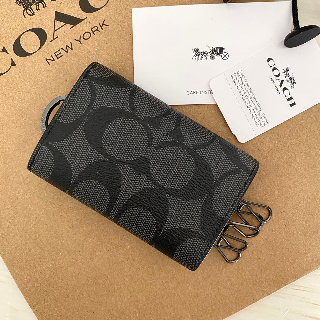 新品 COACH コーチ キーケース ブラック キーケース
