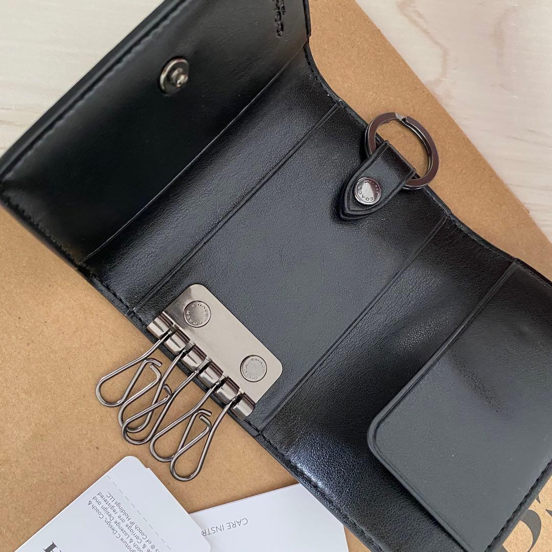 新品 COACH コーチ キーケース ブラック キーケース