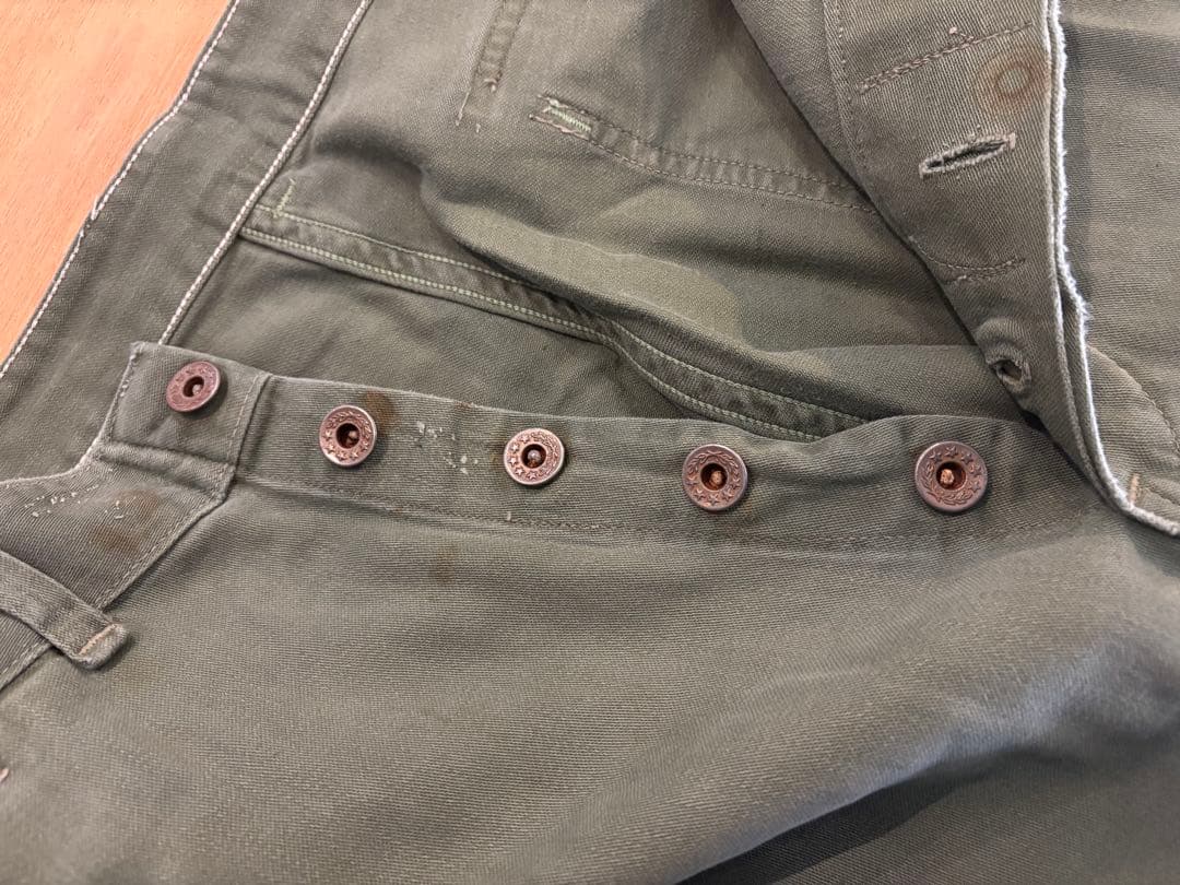 希少 40s 米軍実物 ベイカーパンツ 月桂樹ボタン ② OG-107