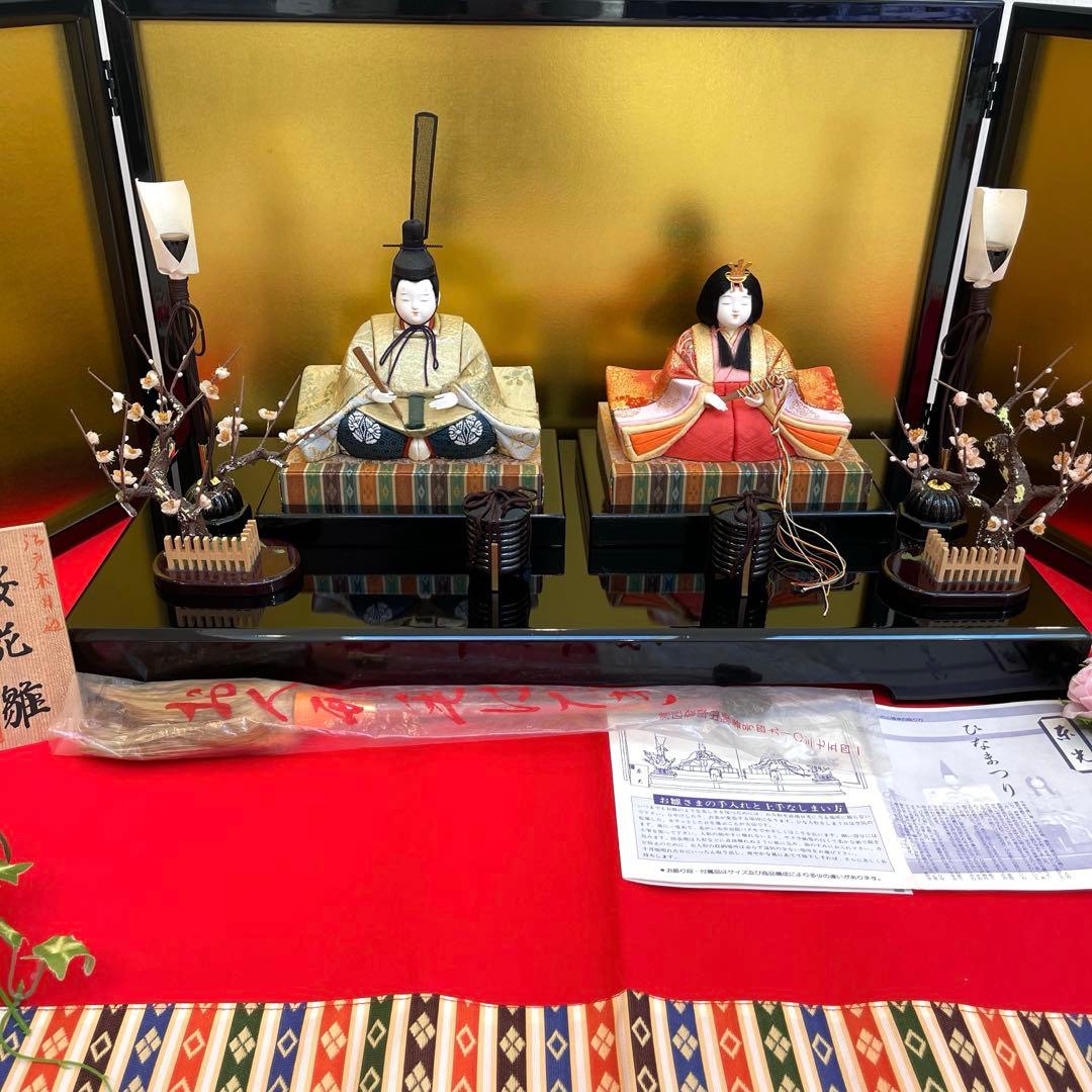 【百貨店購入】雛人形　親王飾り　江戸木目込　柿沼東光作　付属品完備❣️