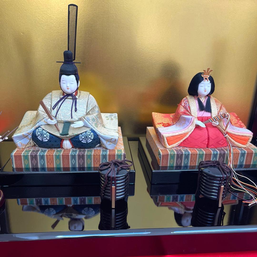【百貨店購入】雛人形　親王飾り　江戸木目込　柿沼東光作　付属品完備❣️