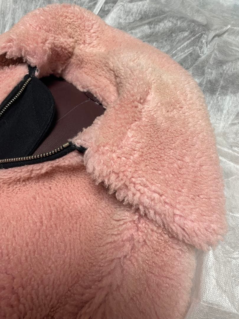 訳あり新品　セドリックシャルリエ　ピンク ボア　コート リアルファー　40