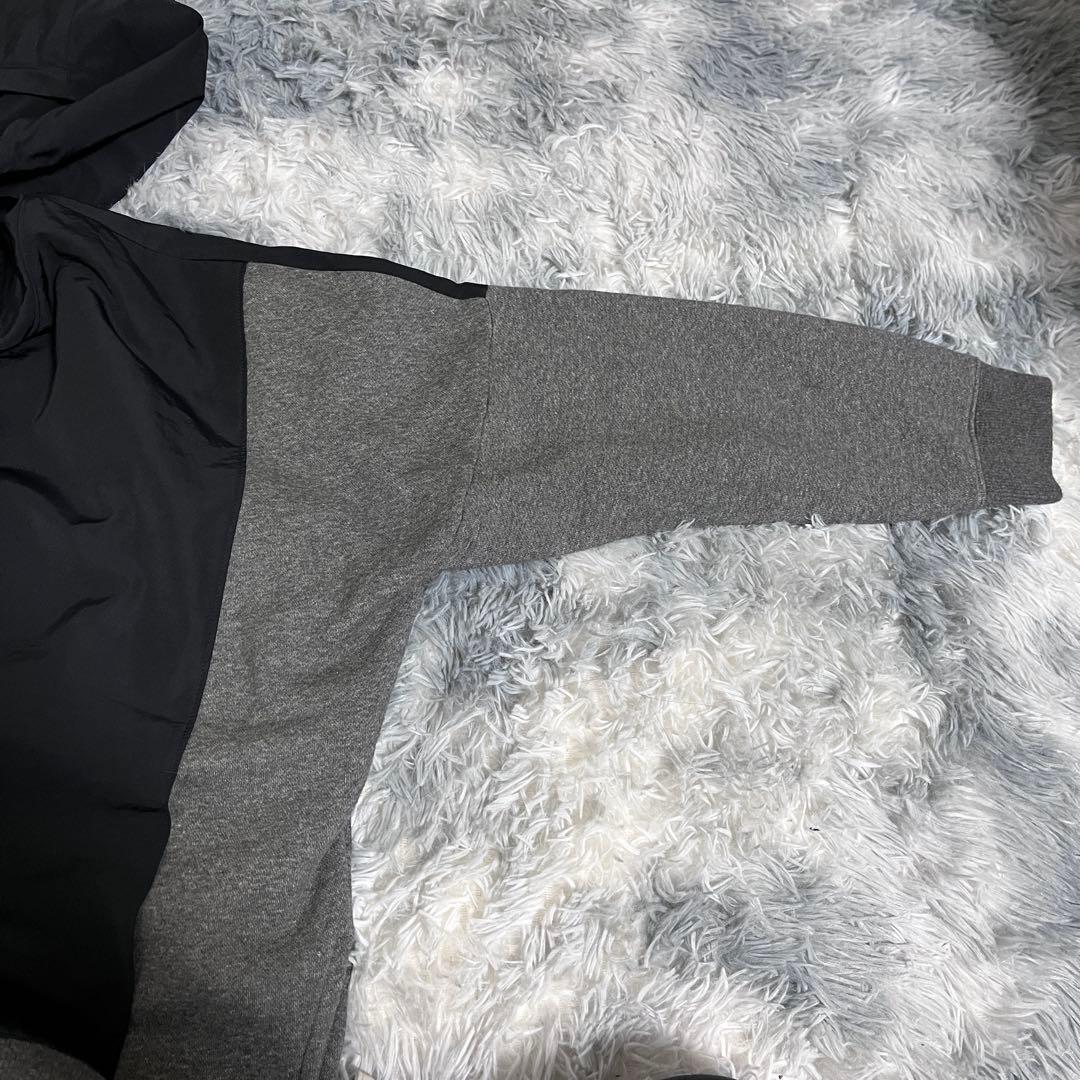 【ナゴンスタンス 】異素材パーカー◆バイカラー◆グレー✖️ブラック◆美品です