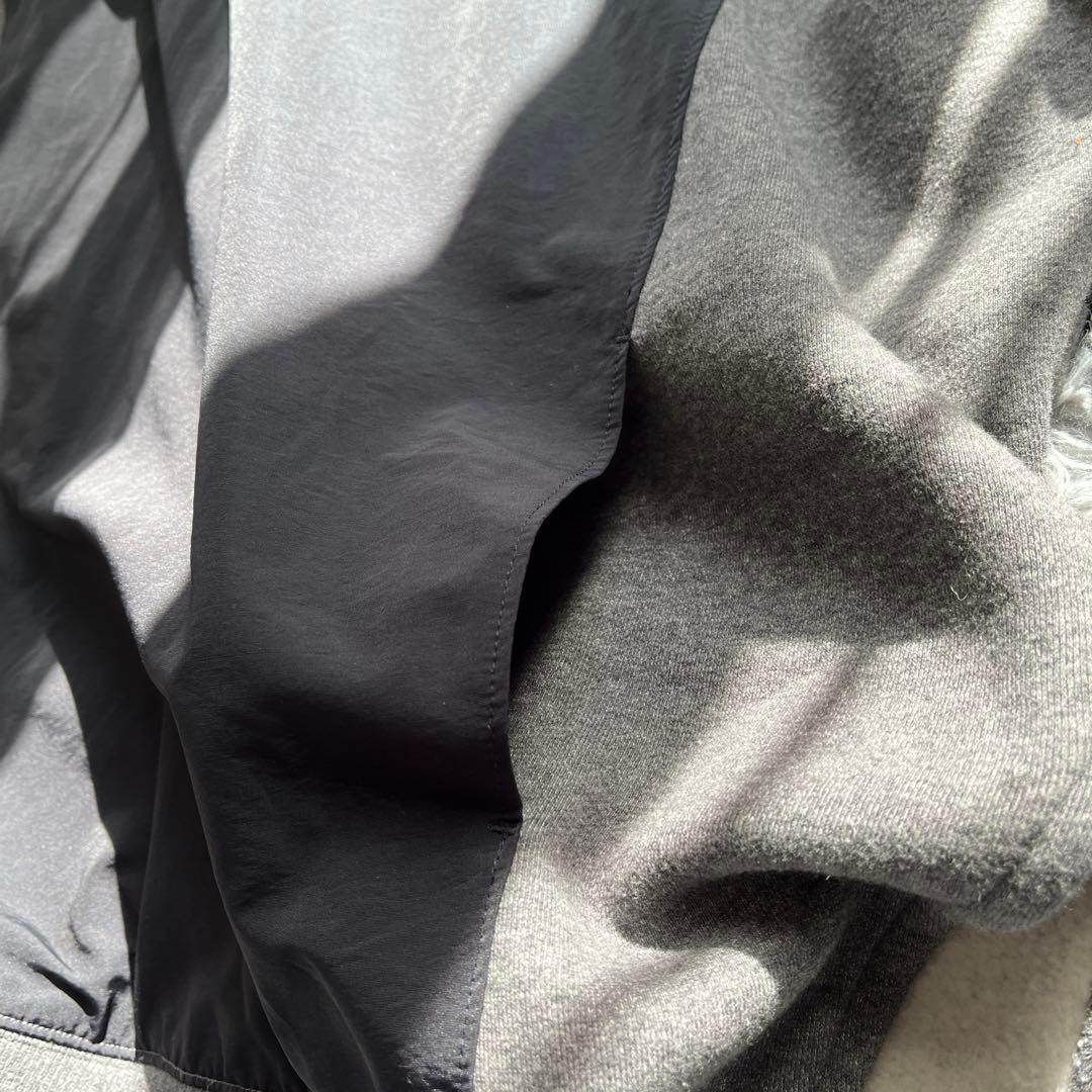 【ナゴンスタンス 】異素材パーカー◆バイカラー◆グレー✖️ブラック◆美品です