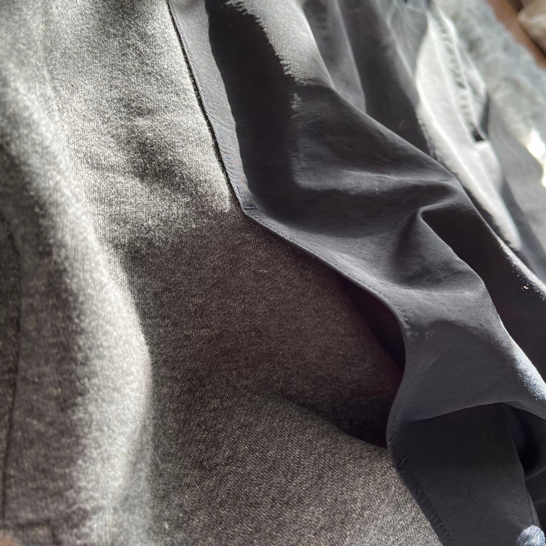 【ナゴンスタンス 】異素材パーカー◆バイカラー◆グレー✖️ブラック◆美品です