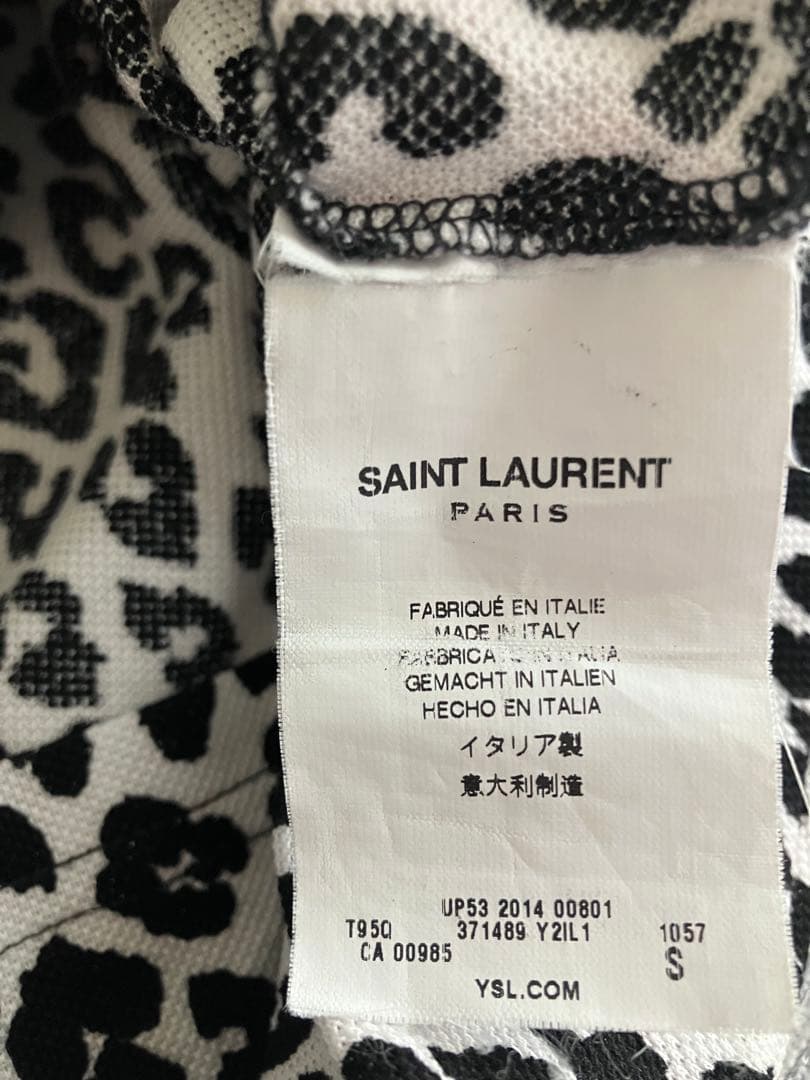 SAINT LAURENT ポロシャツ レオパード 豹柄 サンローランパリ S