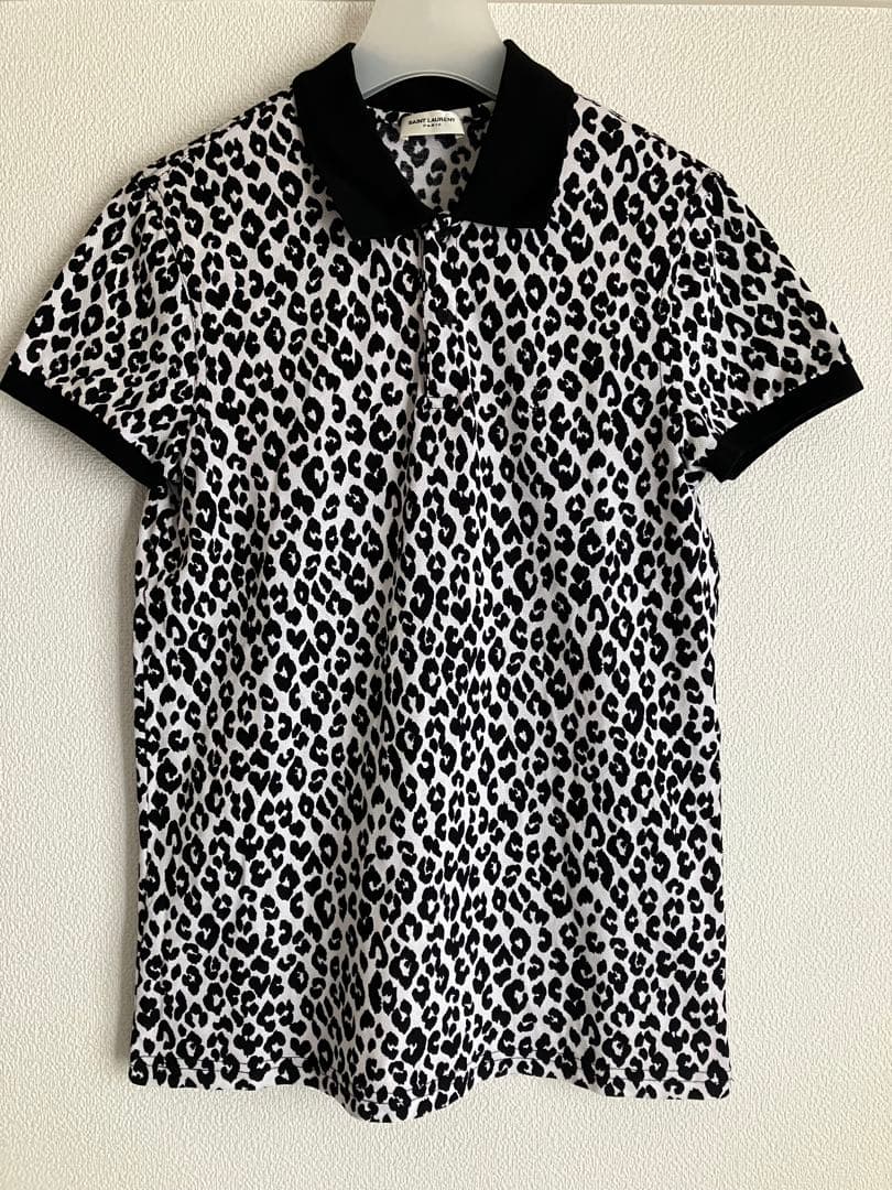 SAINT LAURENT ポロシャツ レオパード 豹柄 サンローランパリ S