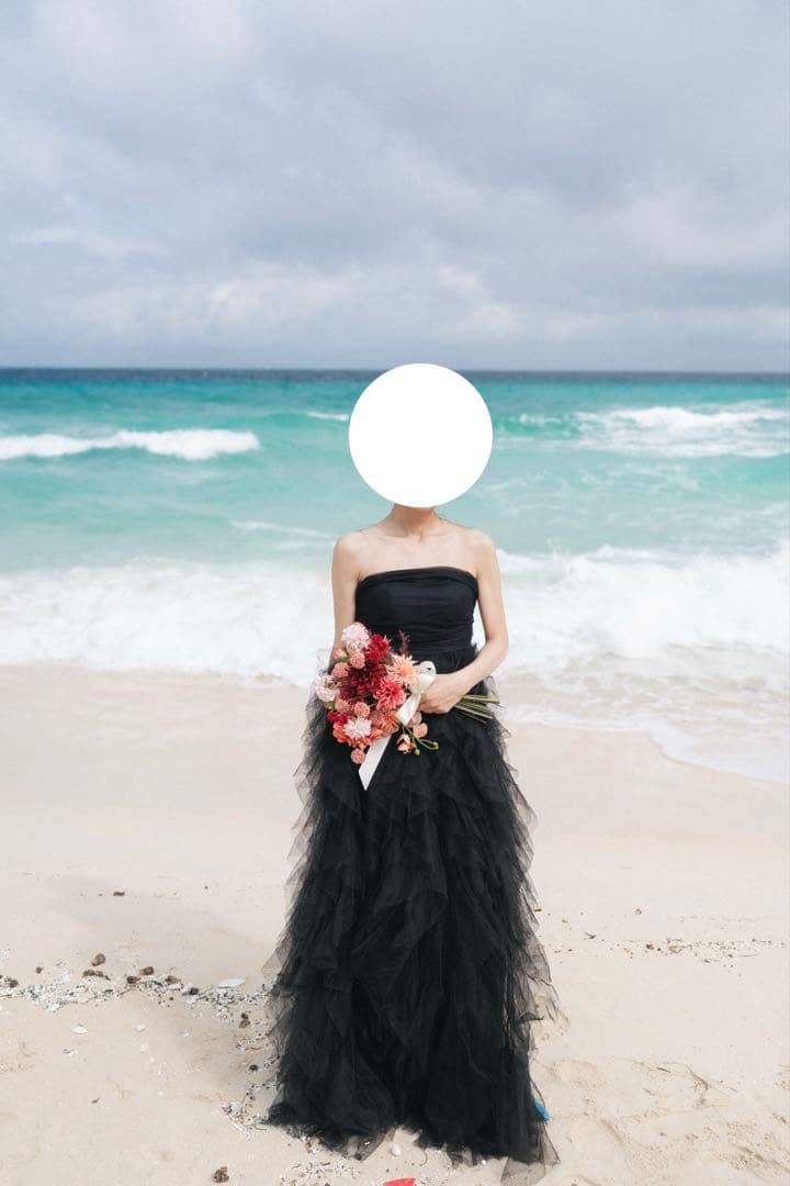 ブラックチュールドレス ウェディング用